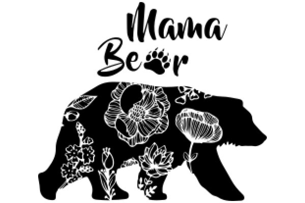 Mama Bear: A Silhouette of a Bear with Floral Designs