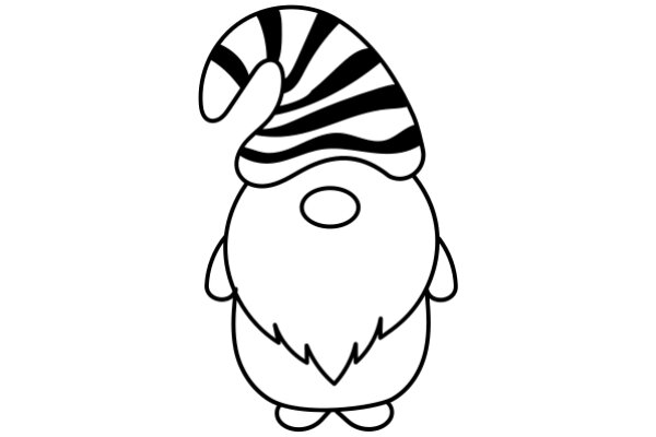 Stylized Cartoon Character: A Whimsical Zebra-Inspired Gnome