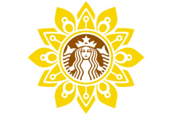 Stylized Starbucks Logo with Sunburst Design