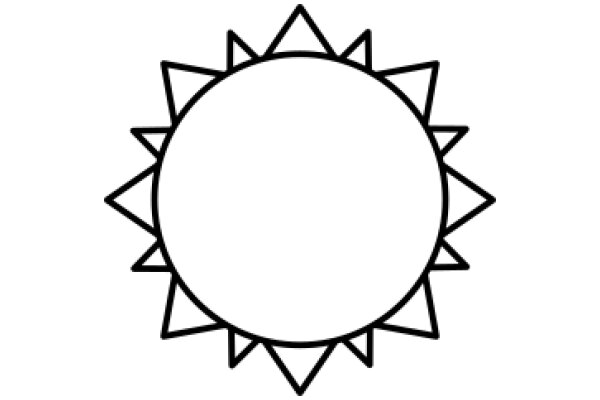 Simplistic Line Drawing of a Sunburst