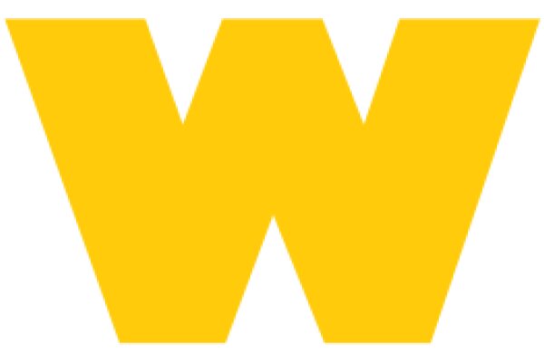 A Solid White Background with a Yellow Letter 'W'