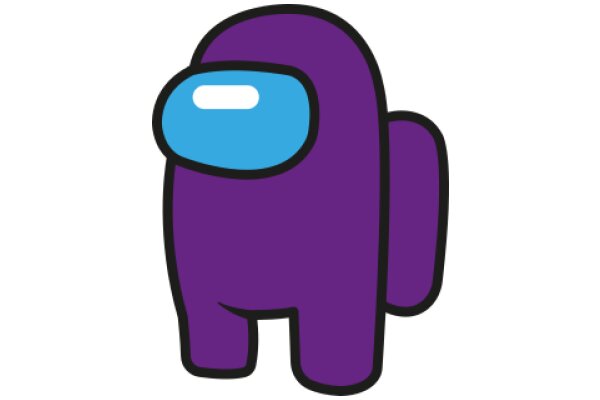 Vibrant Purple Cartoon Character with Blue Eyes and Nose