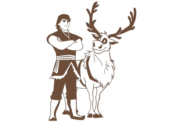 A Humorous Encounter: A Man and a Reindeer