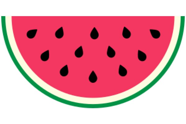 Vibrant Watermelon Illustration with a Green Border