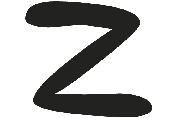 Stylized Black Letter 'Z' on a White Background