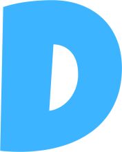 A Digital Letter 'D' in a Blue Square