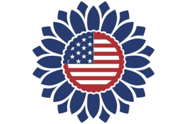 United States Flag Embellished with a Floral Pattern