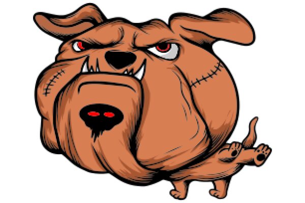 The Angry Bulldog: A Cartoon Illustration