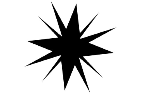 Stylized Black Star with Radiating Lines