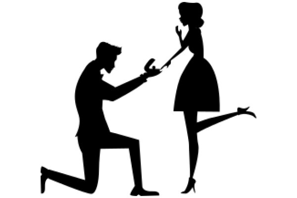 A Silhouette of a Romantic Proposal