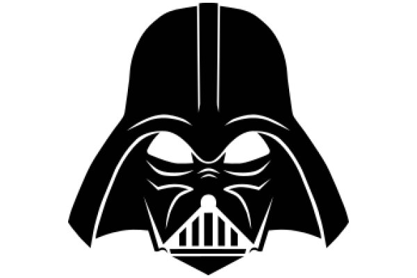 Stylized Black Darth Vader Mask with White Detailing