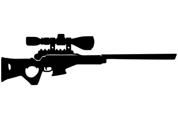 Silhouette of a Rifle with a Scope and Bipod