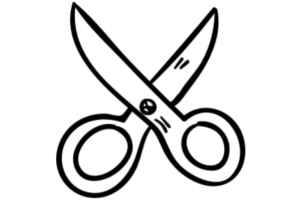 A Simple Line Drawing of Scissors