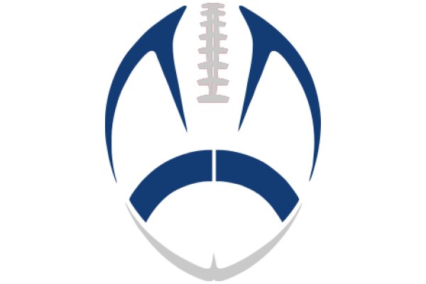 Stylized Football Logo with Blue and White Design