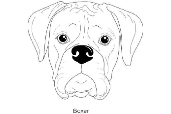 Boxer Dog Illustration: A Line Drawing