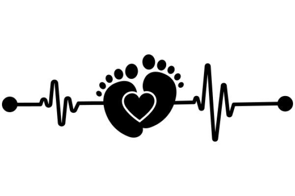 Electrocardiogram with a Heartbeat Symbol