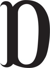 Simplistic Black Letter 'D' on a White Background