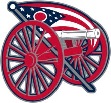 American Flag and Rifle Wheel Logo