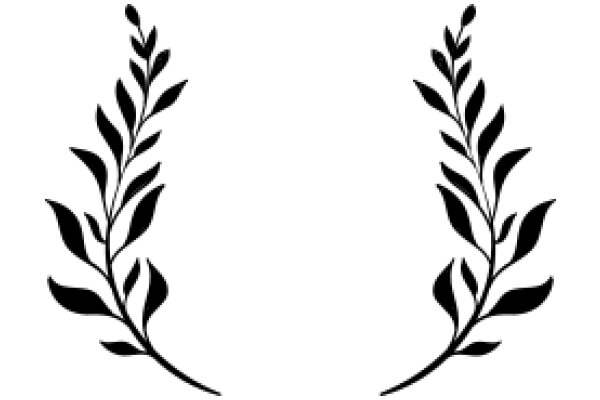 Elegant Black Laurel Wreaths on a White Background