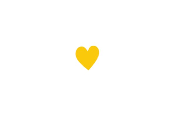 A Solid White Background with a Yellow Heart