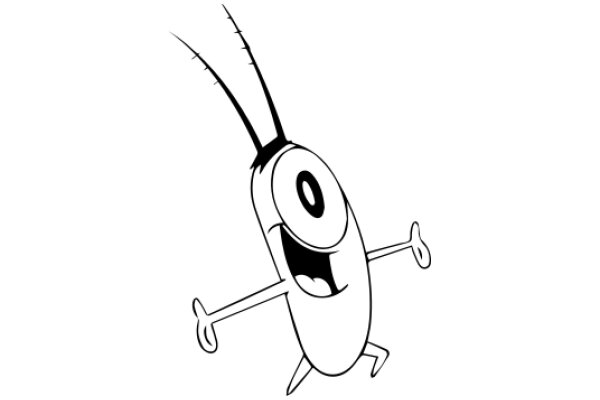 A Playful Cartoon of a Character with Antennae