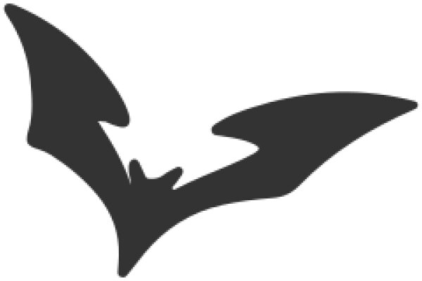 Stylized Bat Silhouette on White Background