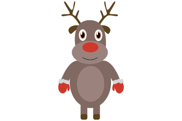 A Friendly Reindeer with a Smile and a Red Nose