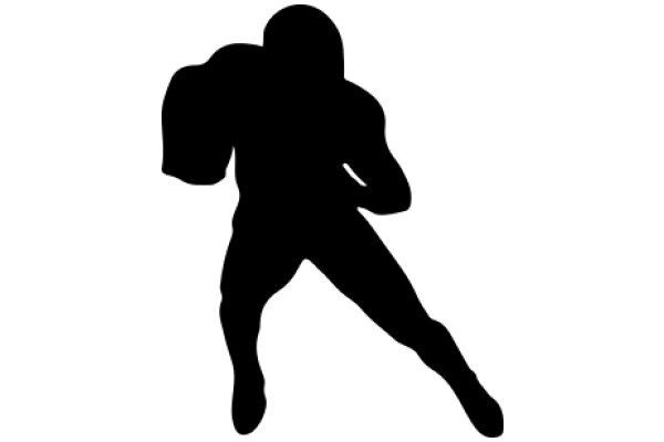 Silhouette of a Football Player with a Football