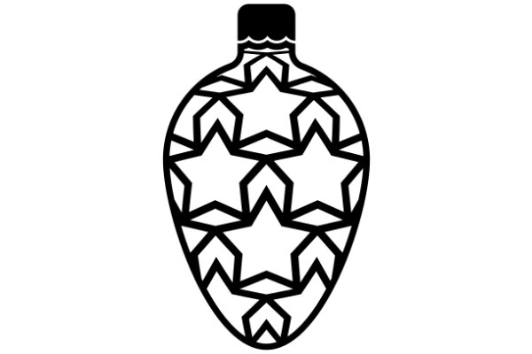 Stylized Star Pattern on a Bottle-like Shape