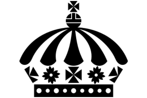 Stylized Caricature of a Crown with Floral and Geometric Designs