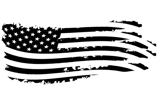 Stylized American Flag with Stripes