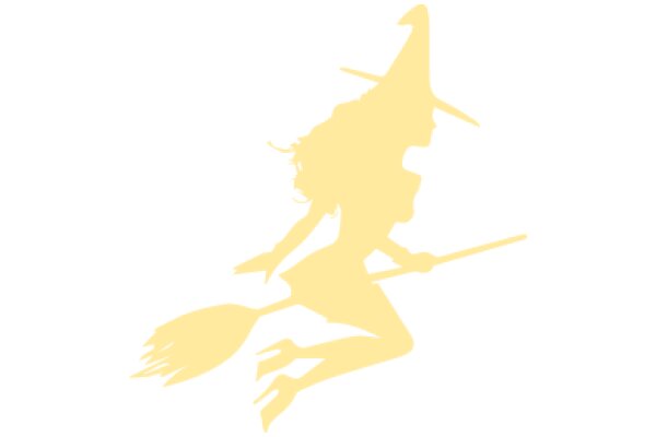 Silhouette of a Witch on a Broomstick