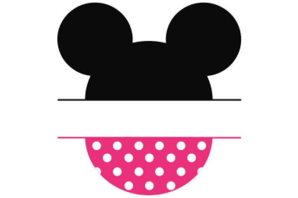 Minimalist Mickey Mouse Logo with Polka Dots