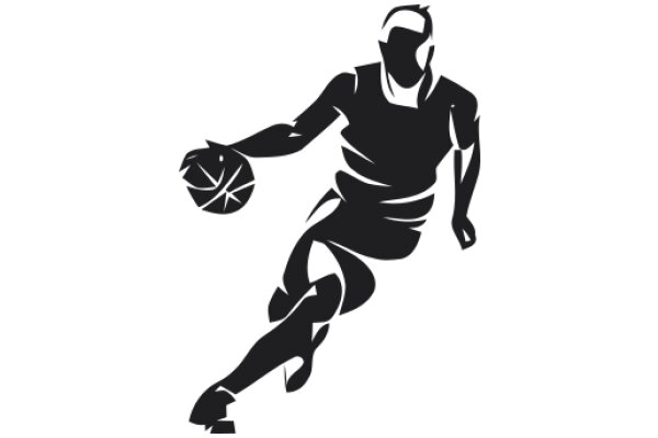 Silhouette of a Basketball Player in Action