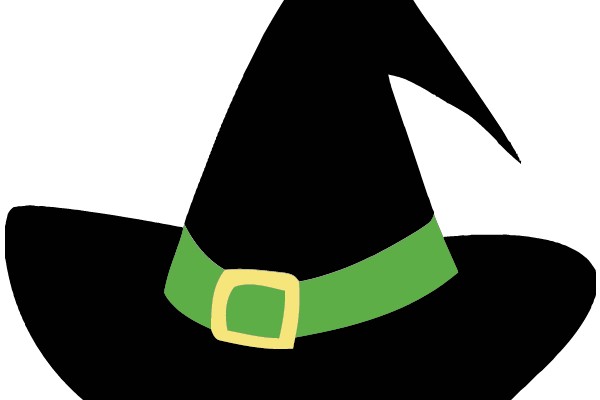 Stylish Black Wizard Hat with a Green Belt