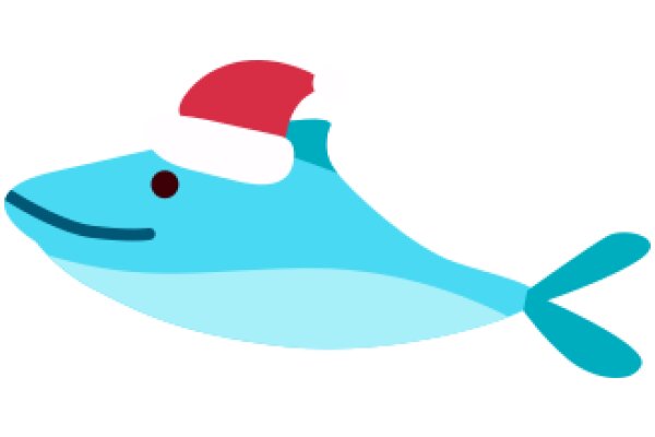 A Festive Holiday Fish: A Blue Fish with a Santa Hat