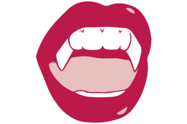 A Playful Illustration of a Red Lip with Teeth