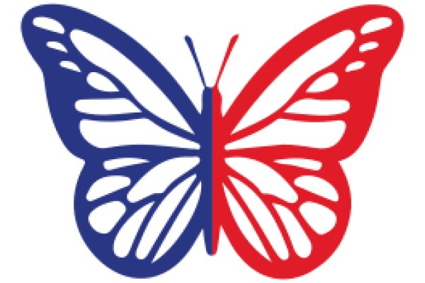 Vivid Butterfly Logo in Red and Blue