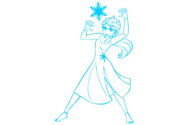 A Stylized Illustration of a Female Character with a Snowflake