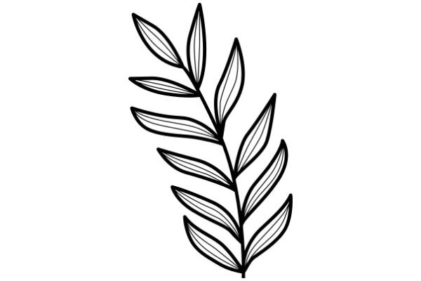 Stylized Drawing of a Leafy Plant