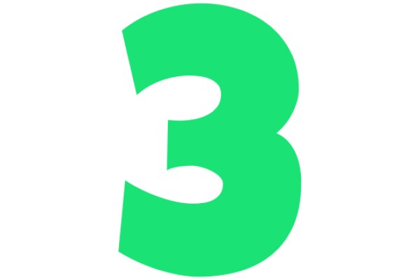 Simplistic Green Number Three Logo