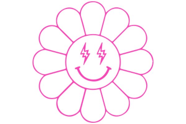 Emotional Flower with a Smile and Electric Lines