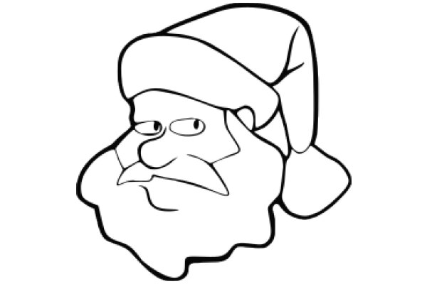 A Whimsical Illustration of a Santa Hat-Wearing Character