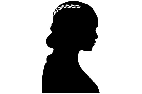 Silhouette of a Woman with a Crown of Leaves on Her Head