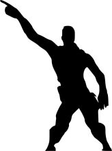 Silhouette of a Person Pointing