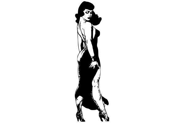 Stylized Illustration of a Woman in a Dress