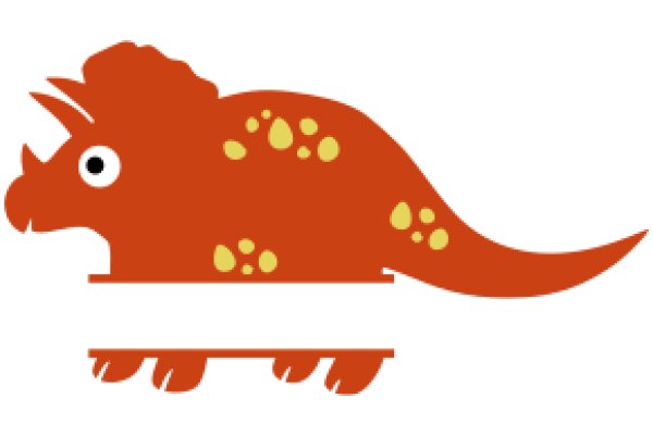 Vibrant Red Dinosaur with Yellow Spots