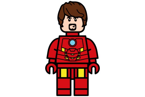 Vivid Red Lego Figure of Iron Man