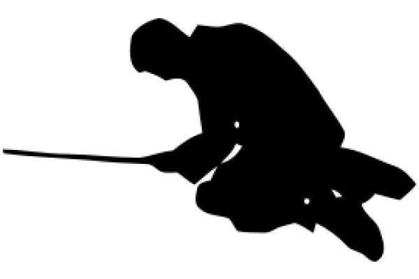 Silhouette of a Person with a Stick