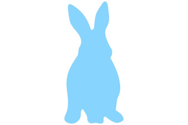 A Playful Blue Bunny Silhouette